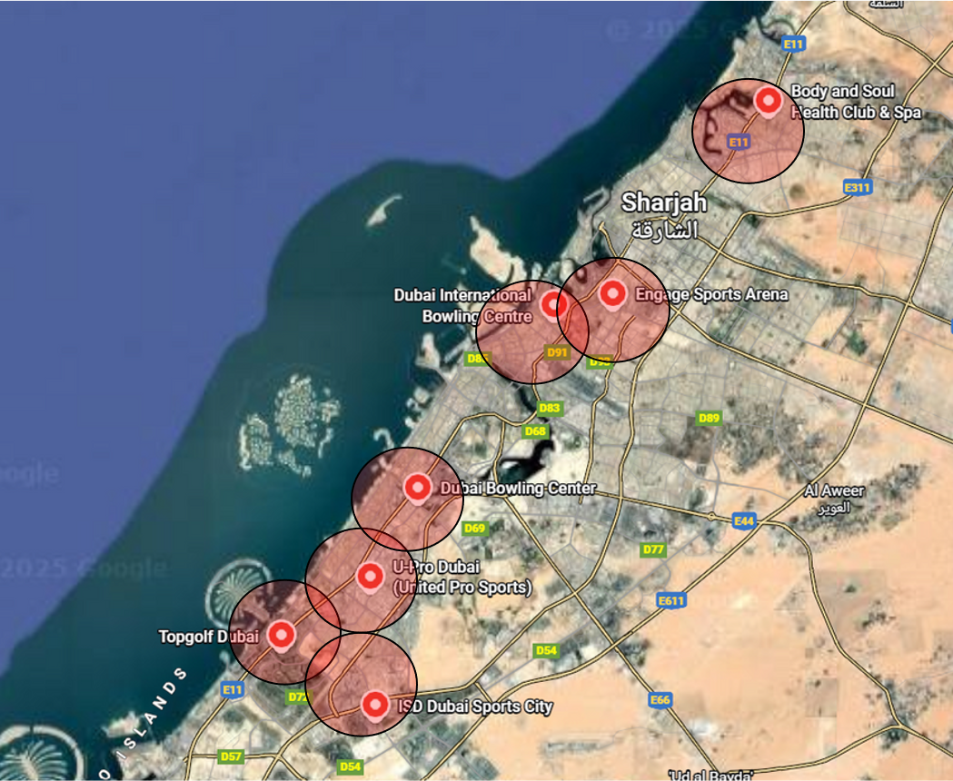 Map of all facility locations